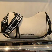 [S] MARC JACOBS 4P4HSH015H01-005 2WAY PLAIN LOGO LEATHER CROSSBODY,BLACK/WHITE, 196611139571 (SMJ383)