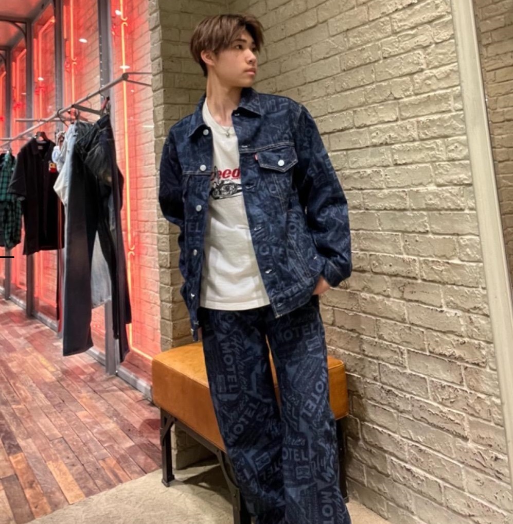 HYSTERIC GLAMOUR 2024 MOTEL PATTERN DENIM JACKET - BLUE PRE ORDER ITEM (預訂中)