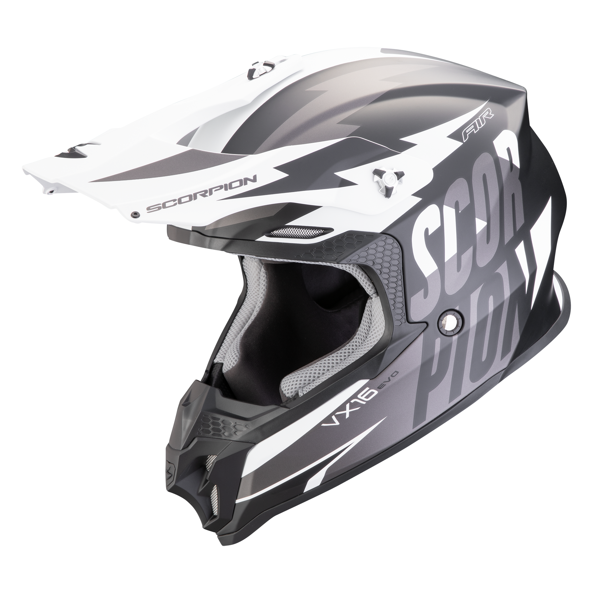 SCORPION VX-16 SLANTER  MATT BLACK SILVER 彩繪 消光黑銀  越野帽 可充氣