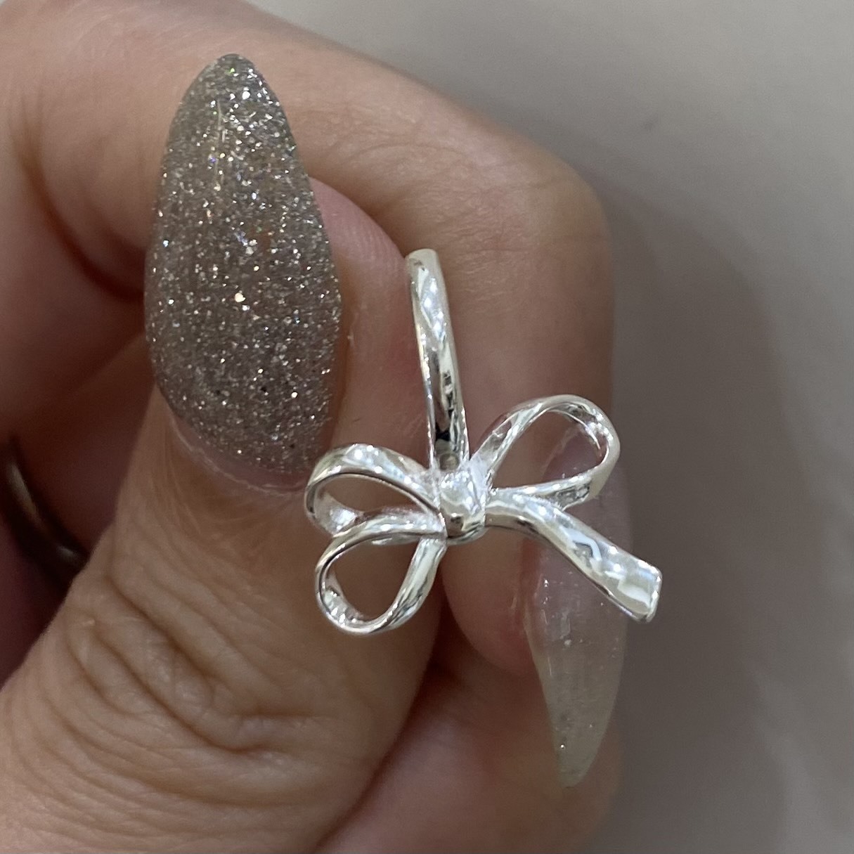 N22素面蝴蝶結純銀易扣