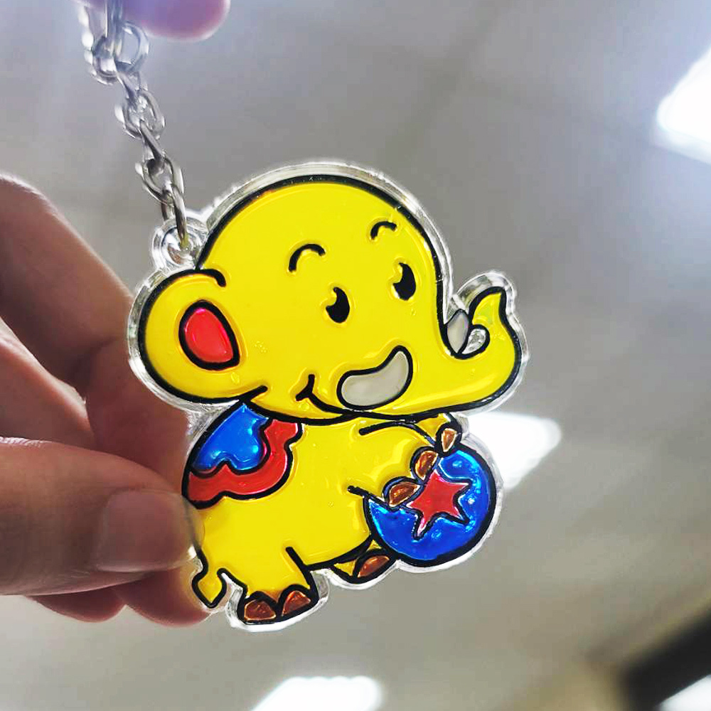 【nunuART】玩色系列-MIT無毒創意玻璃彩繪隨身包-鑰匙圈 小雞 (NKH05E)