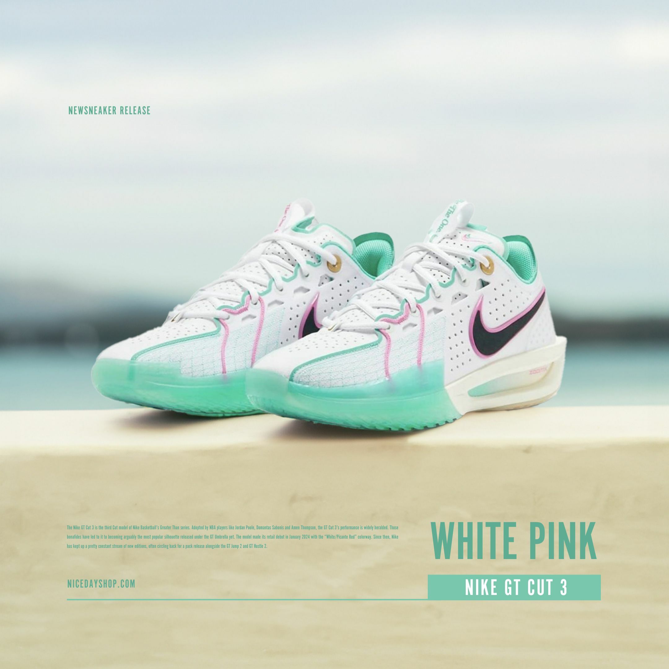 NICEDAY 現貨 Nike G.T. CUT 3 EP 白粉 實戰 籃球鞋 HM3699-161
