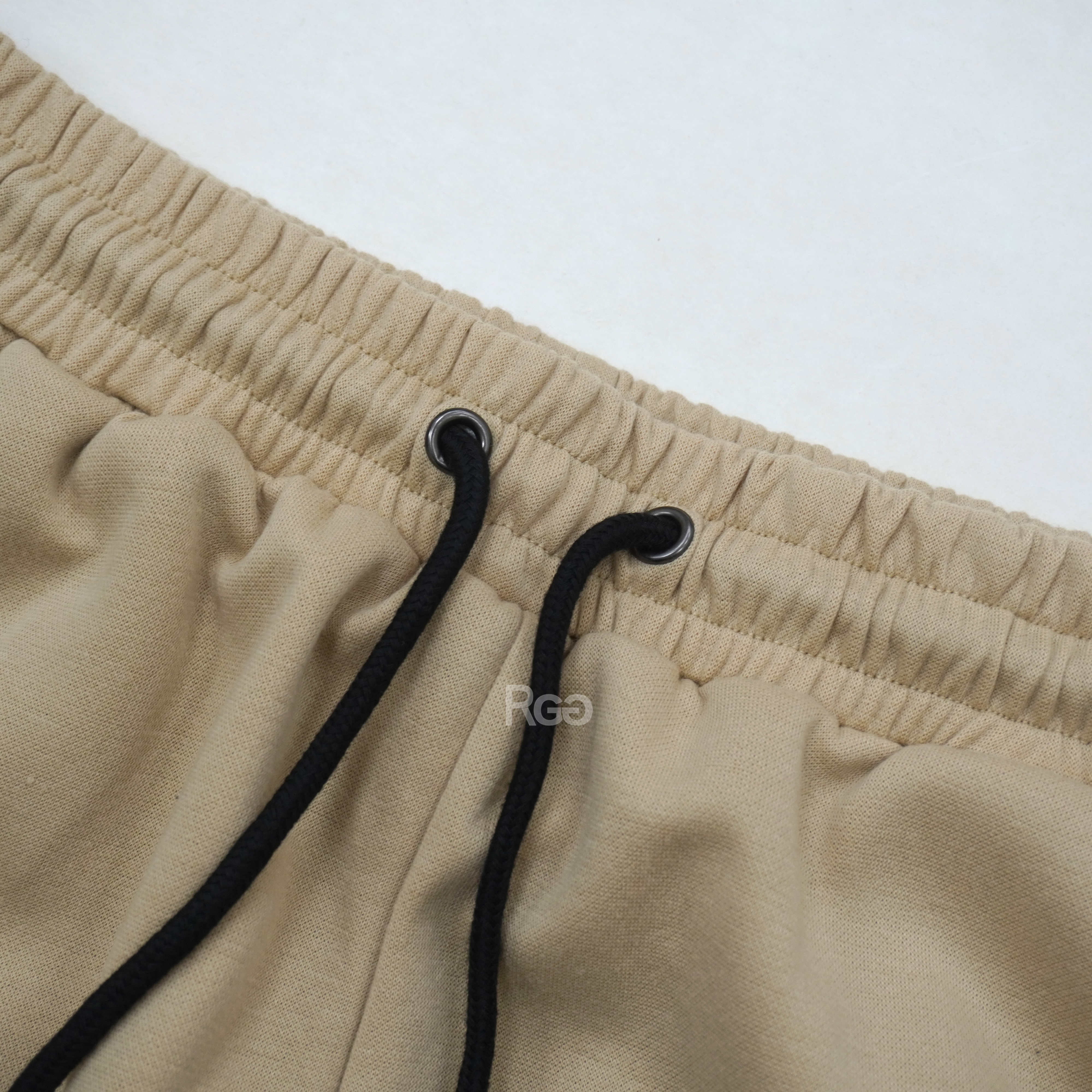 韓版休閒棉質短袖套裝褲子抽繩細節照