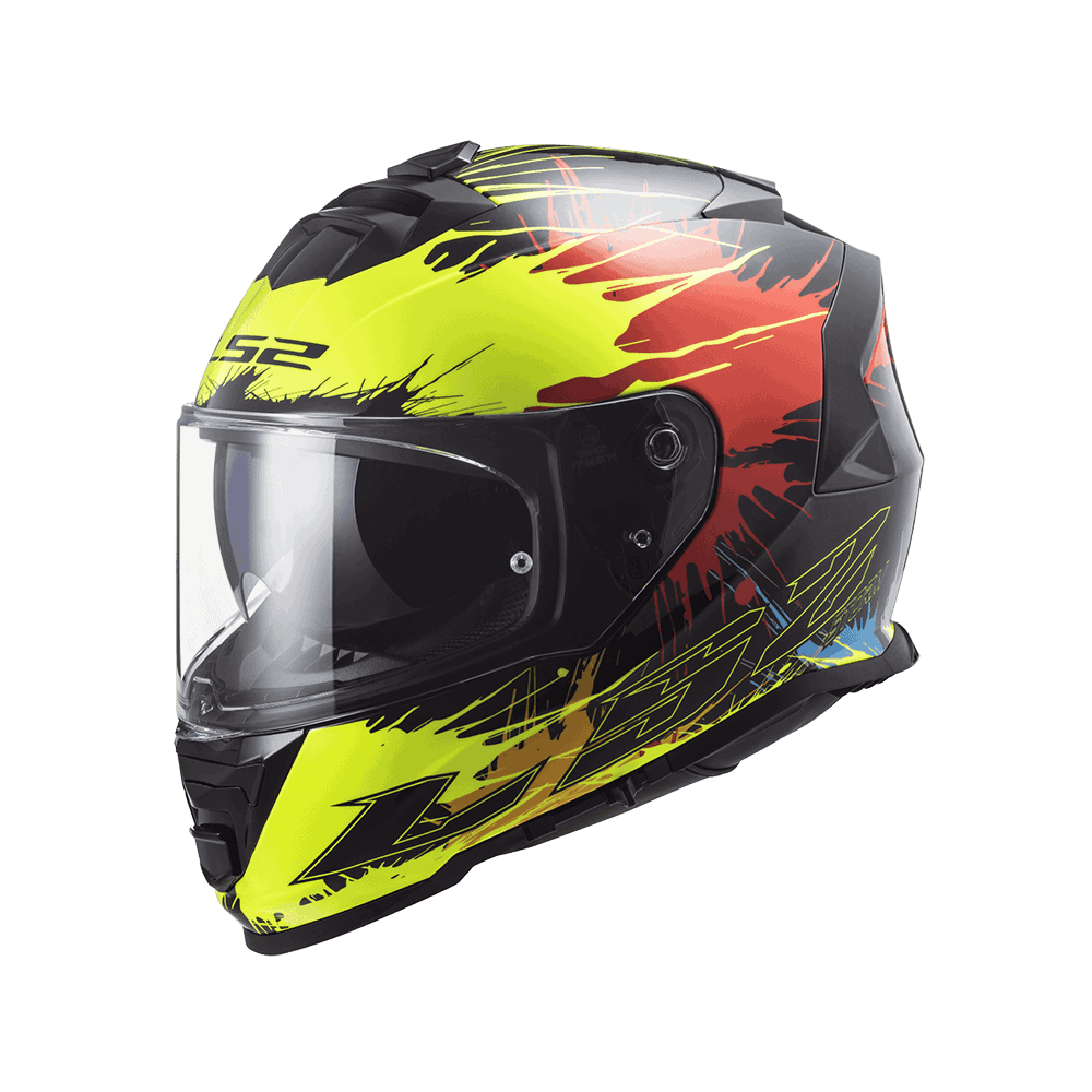 LS2 FF800 STORM-II DROP 黑黃紅 彩繪 全罩帽 內墨片款式