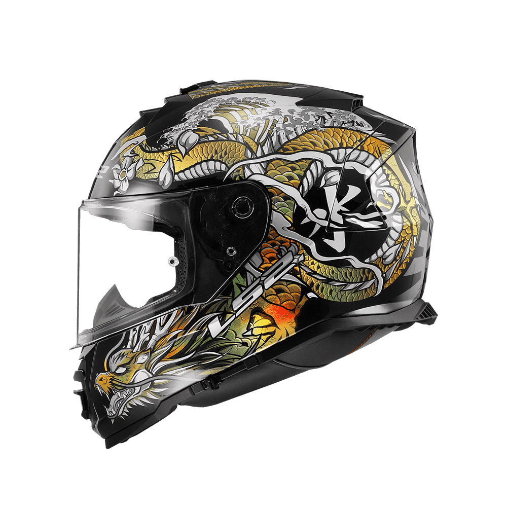 LS2 FF800 STORM-II 龍神 黑金 彩繪 全罩帽 內墨片款式