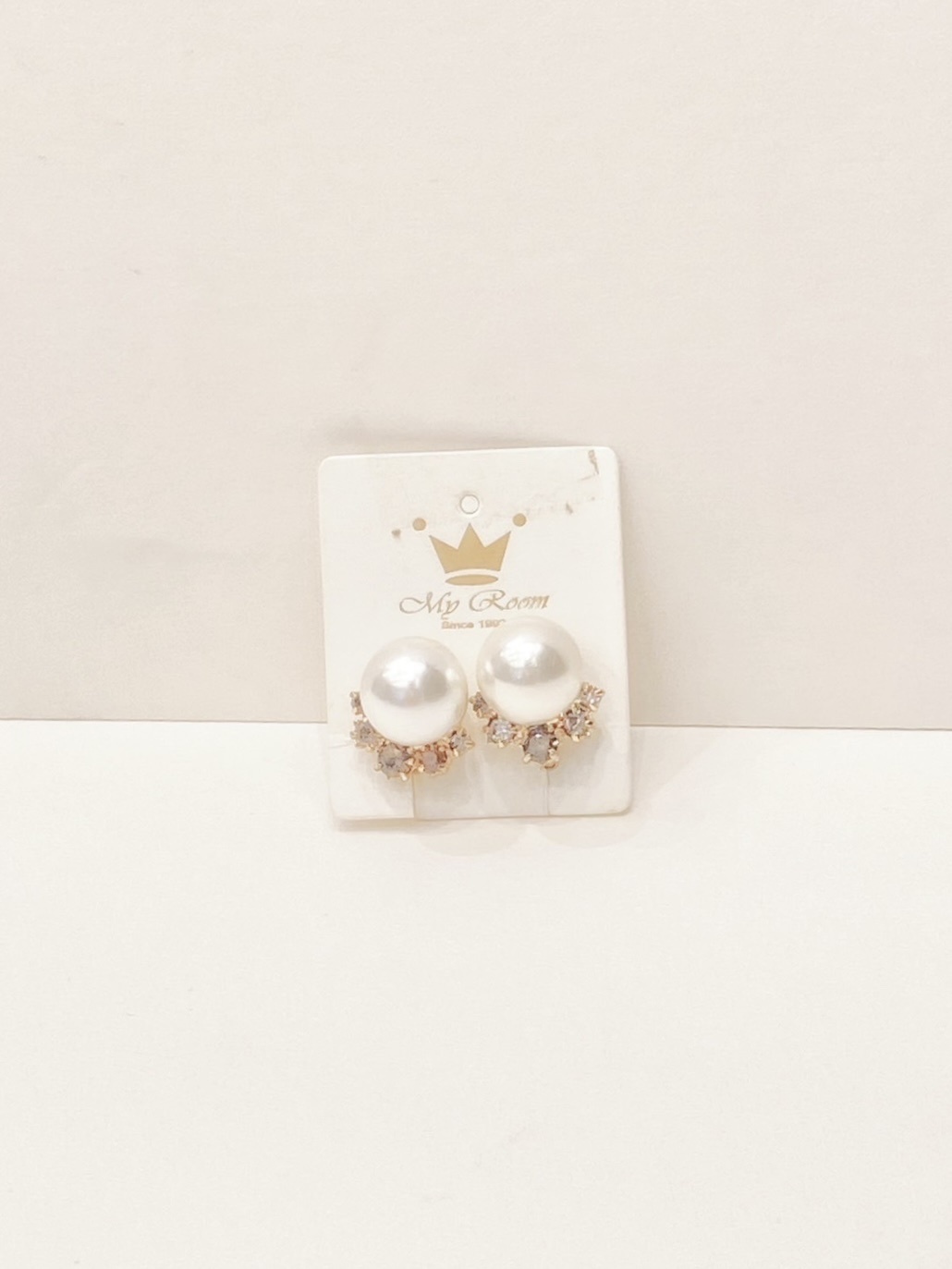 珍珠水鑽耳環