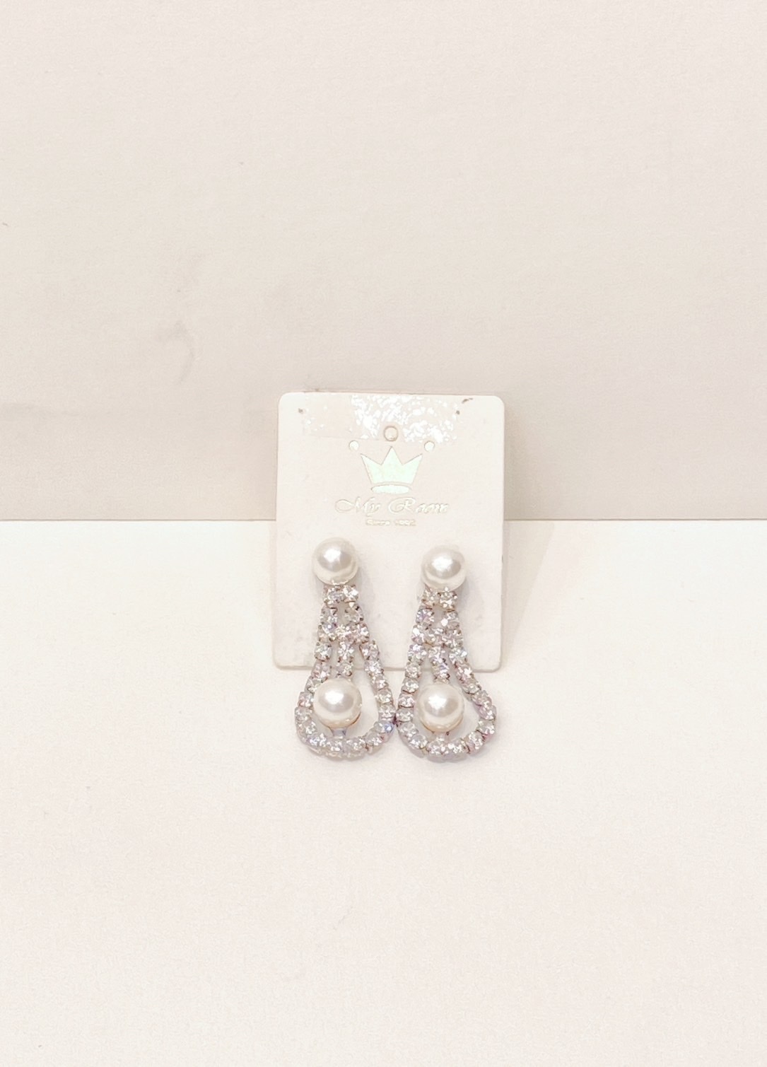 珍珠鑽垂墜耳環