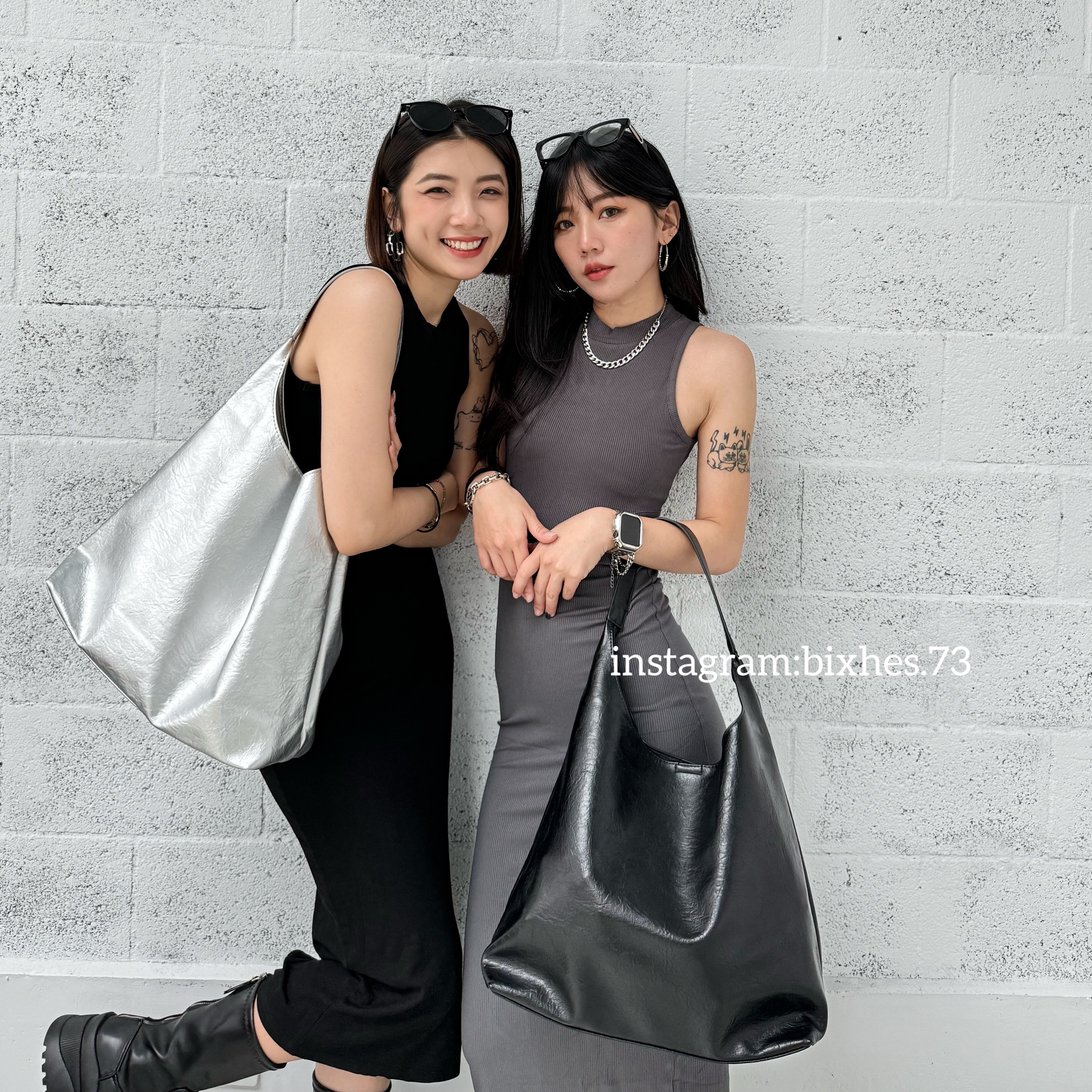 皺摺感軟皮手提托特包(M00033)