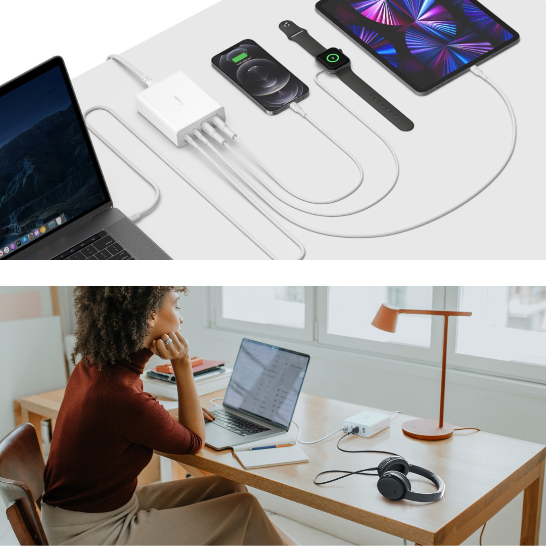 BELKIN 4-Ports PD GaN Off-The-Wall Charger 4個連接埠 GaN 108W 快速充電器