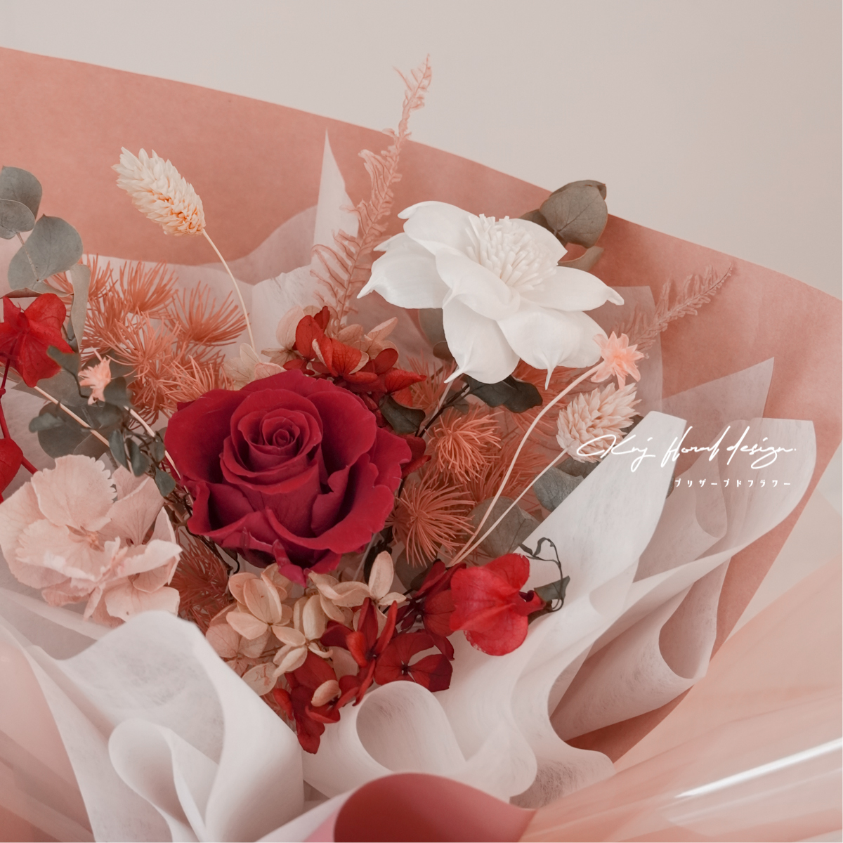 莓果花園．單朵永生玫瑰花束