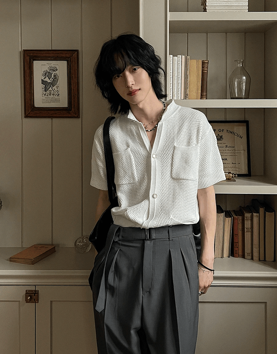 粗花呢短款短袖開衫外套