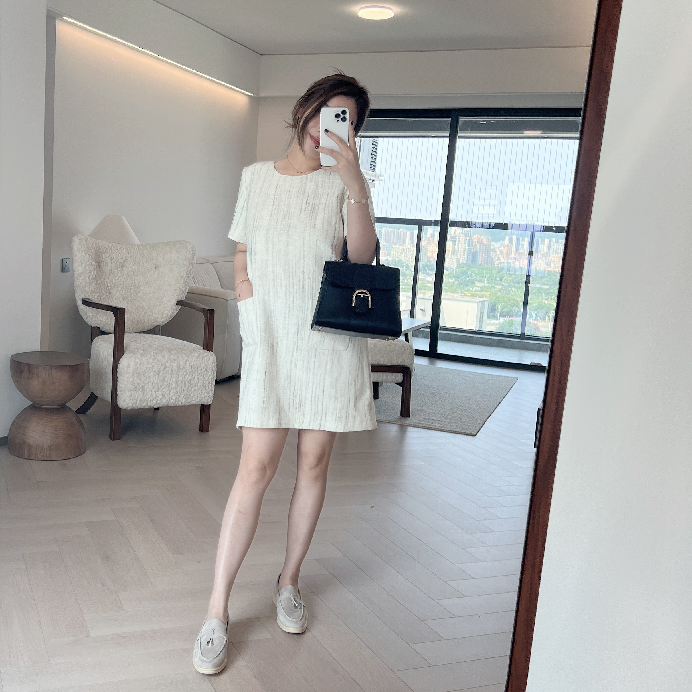 現貨[7066]  細閃Tweed連身裙