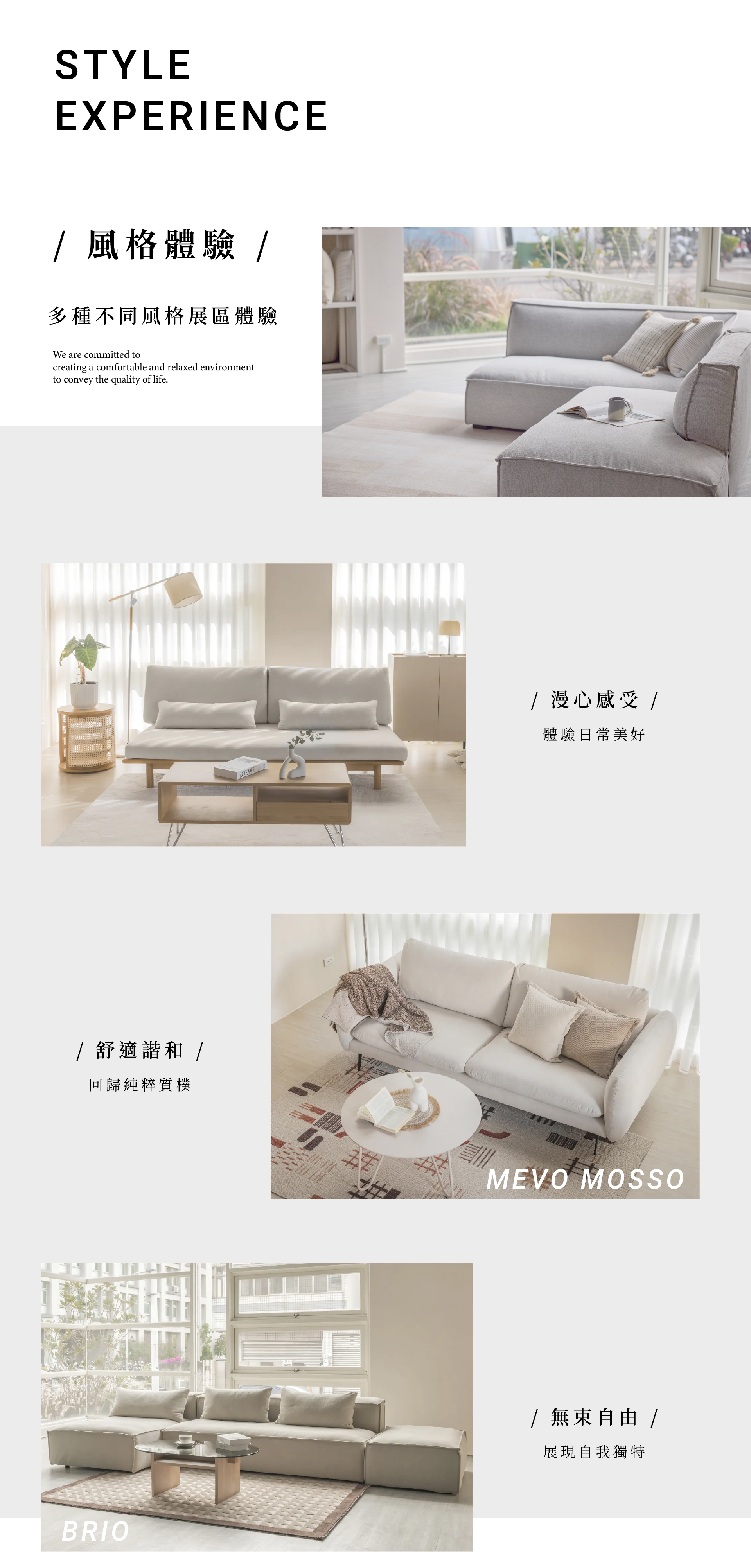 多種不同風格展示體驗