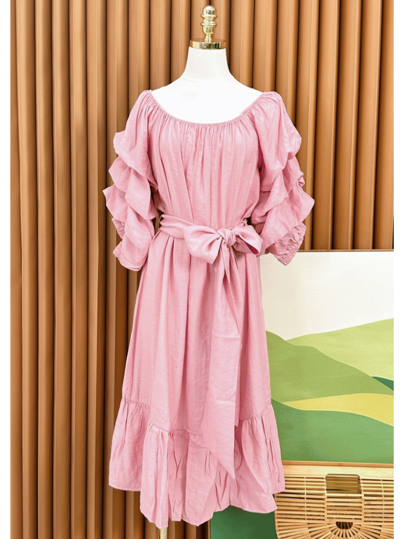 [現貨] 蝴蝶結綁帶造型洋裝