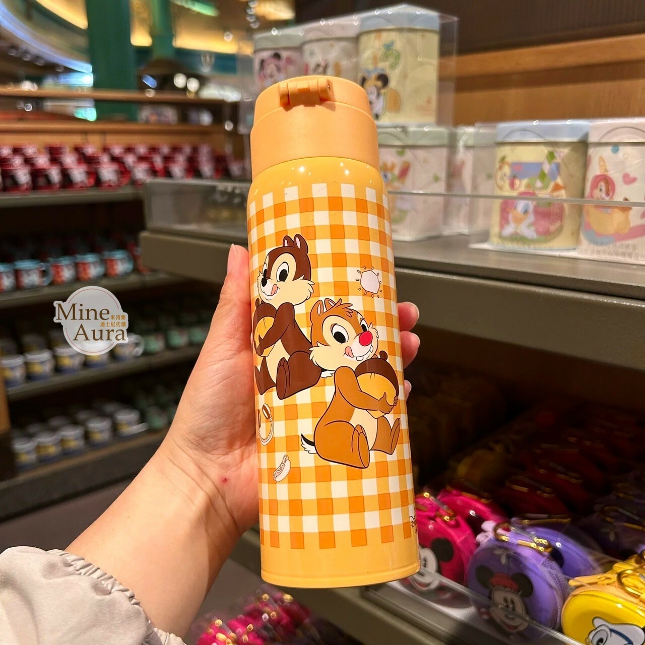 奇奇蒂蒂 Chip 'n Dale 格紋 圖案 保溫瓶 水壺 -上海迪士尼樂園