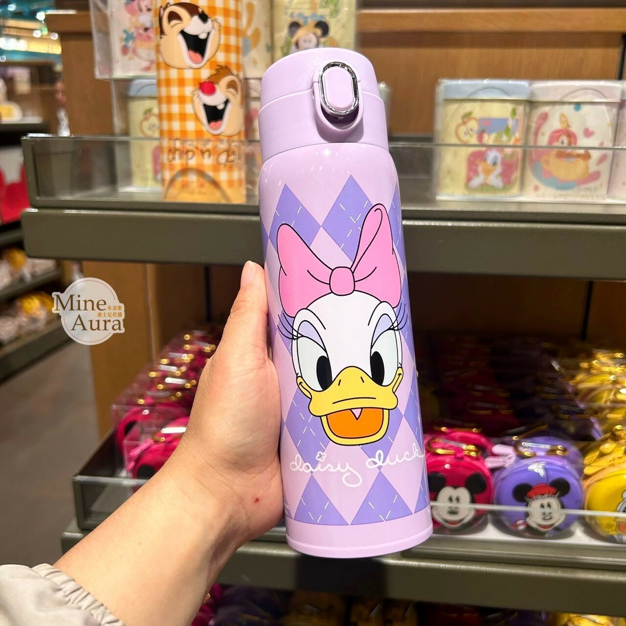黛西 Daisy 菱格紋 圖案 保溫瓶 水壺 -上海迪士尼樂園