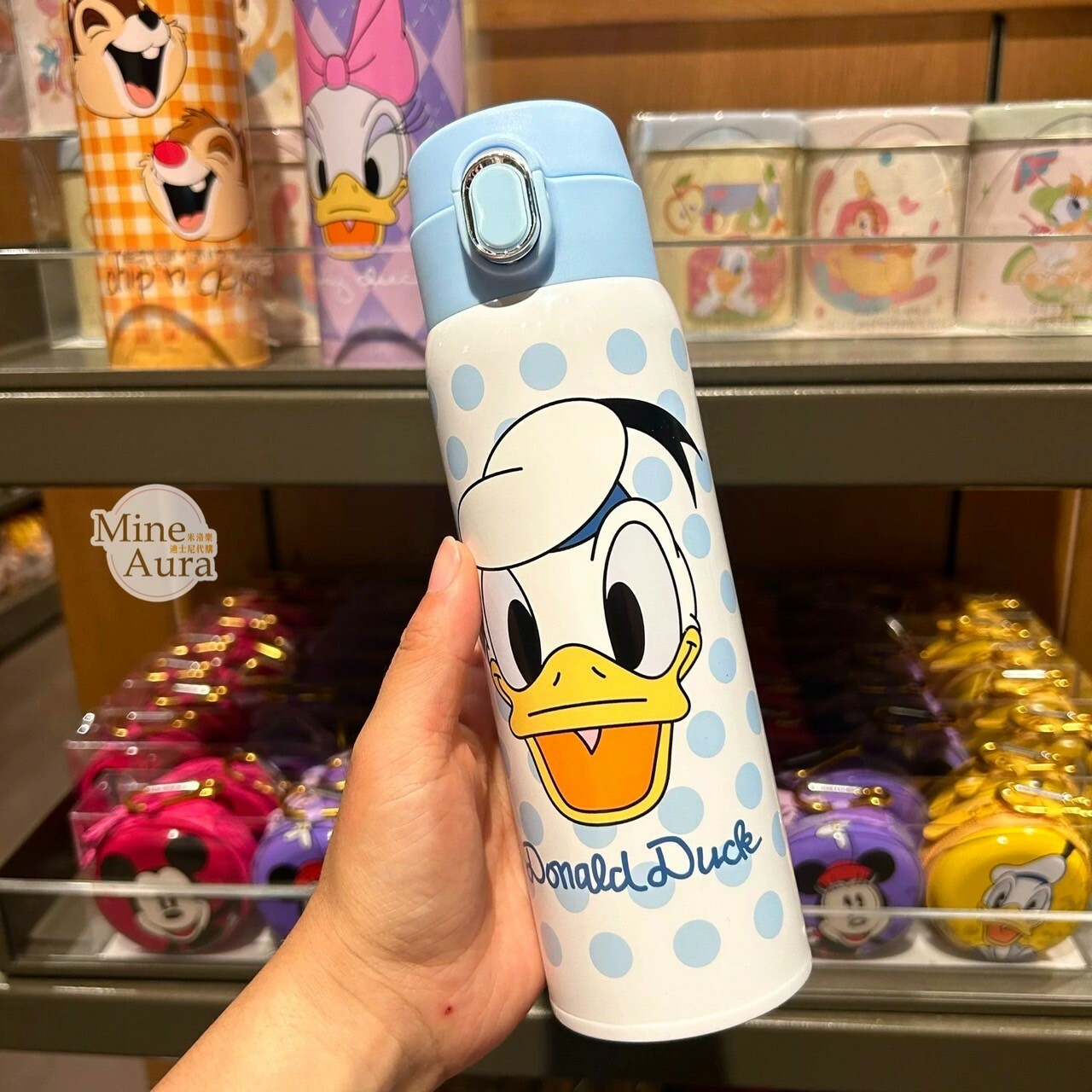唐老鴨 Donald 圓點 點點 圖案 保溫瓶 水壺 -上海迪士尼樂園