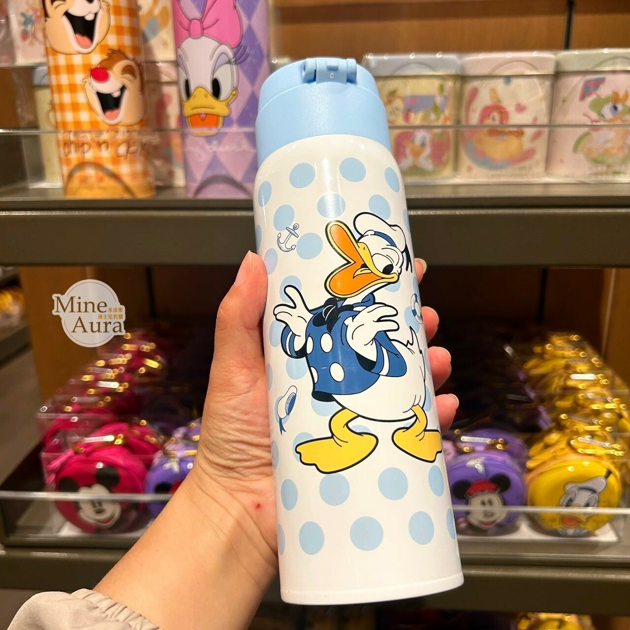 唐老鴨 Donald 圓點 點點 圖案 保溫瓶 水壺 -上海迪士尼樂園