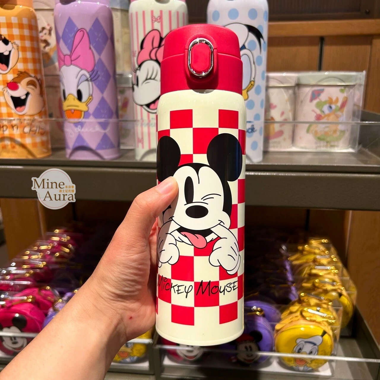 米奇 Mickey 格紋 圖案 保溫瓶 水壺 -上海迪士尼樂園