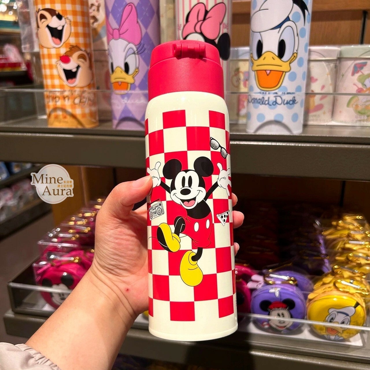 米奇 Mickey 格紋 圖案 保溫瓶 水壺 -上海迪士尼樂園