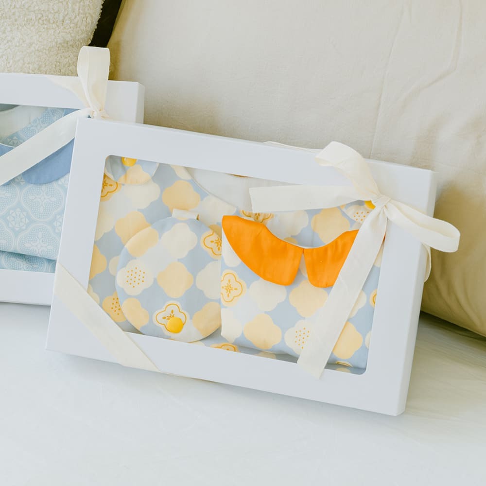 Full Moon Celebration Gift Box-Big/3PCS/Begonia Glass Pattern No.2/Delightful Yellow