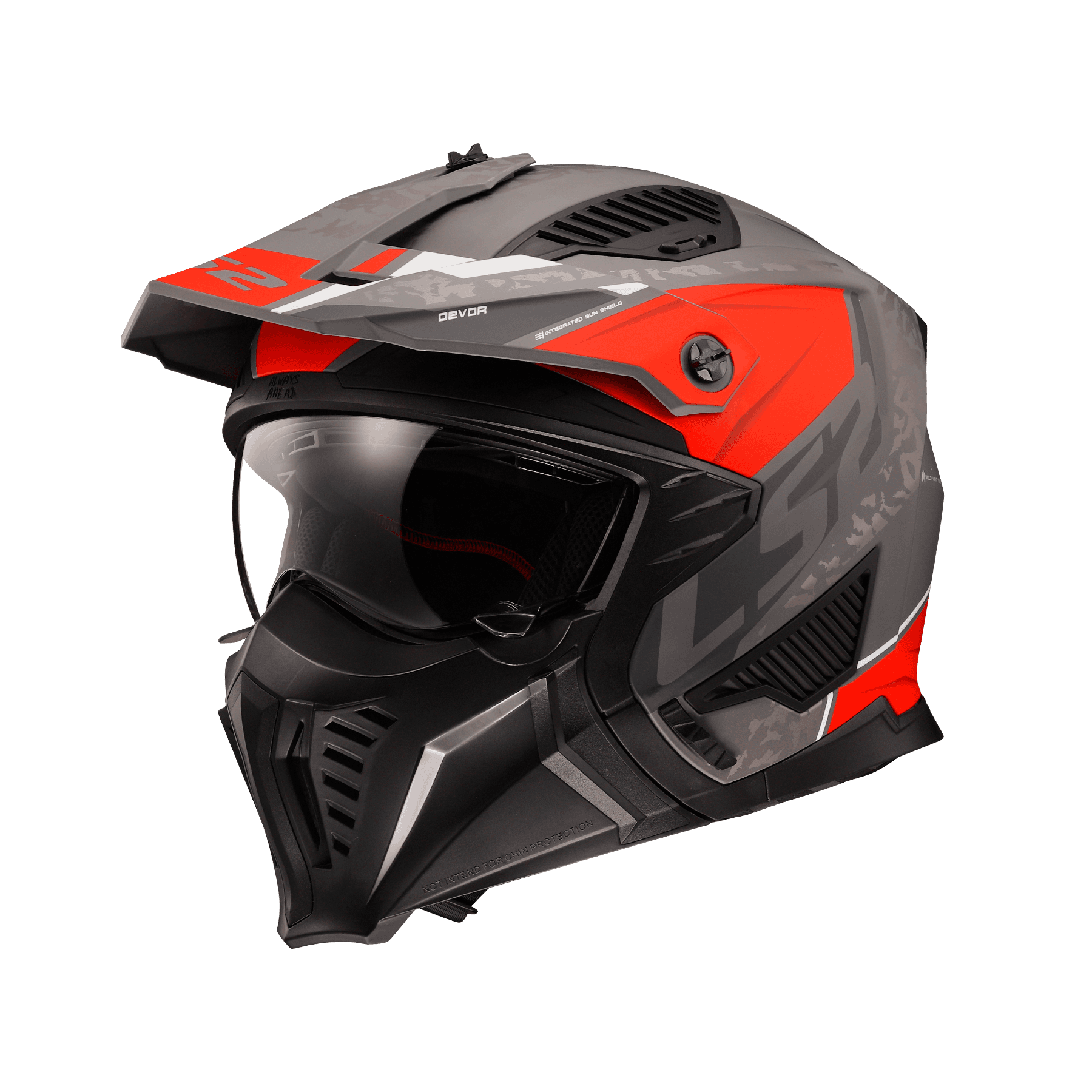 LS2 OF606 DRIFTER DEVOR 消光灰紅 彩繪 全罩帽 多功能帽