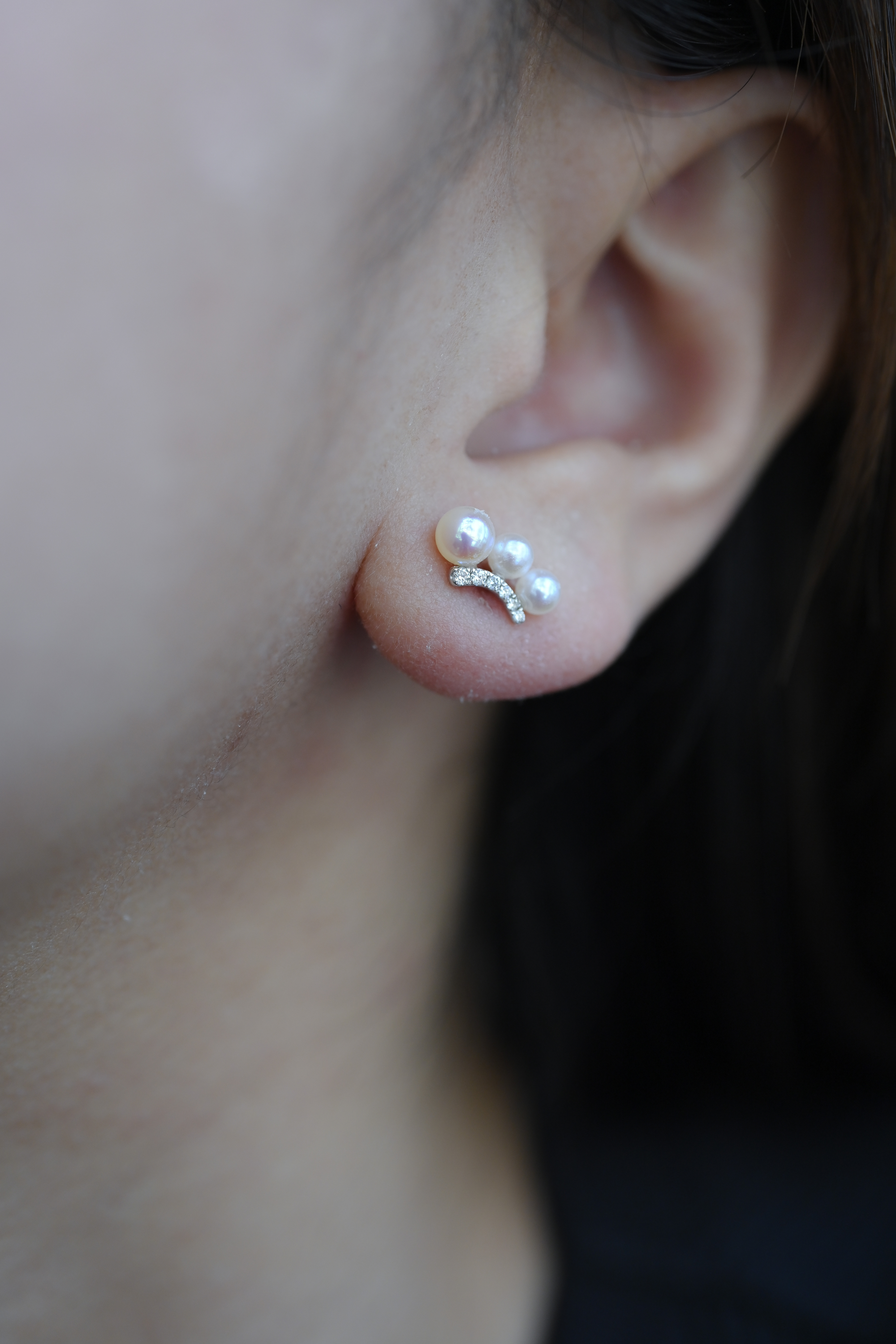 18K Akoya Pearl & Diamond Earring