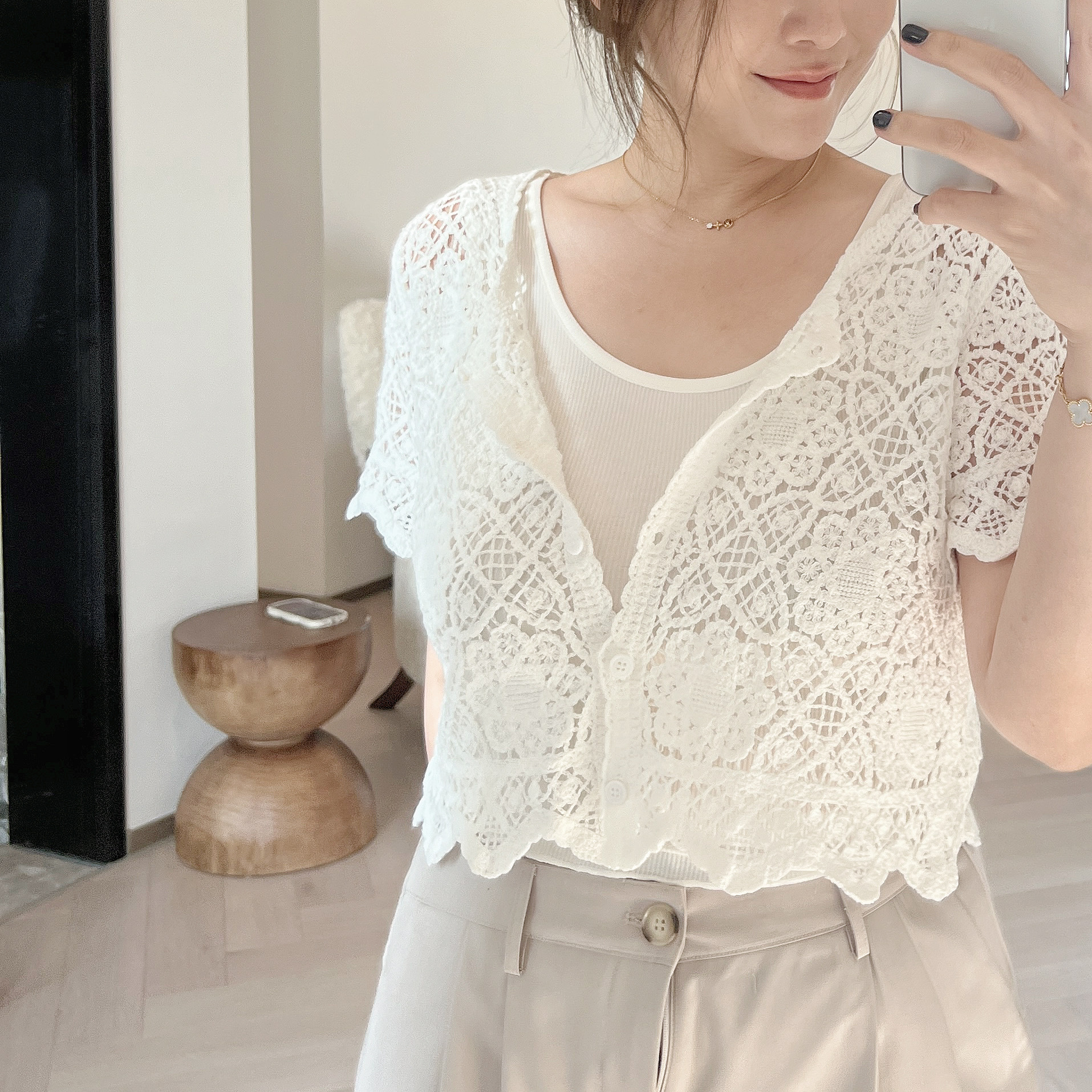 現貨 7061 短版通花小外襯