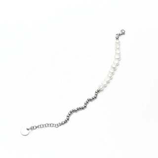 Mixture 手鍊-淡水巴洛克珍珠拼接鋼珠手-MB006