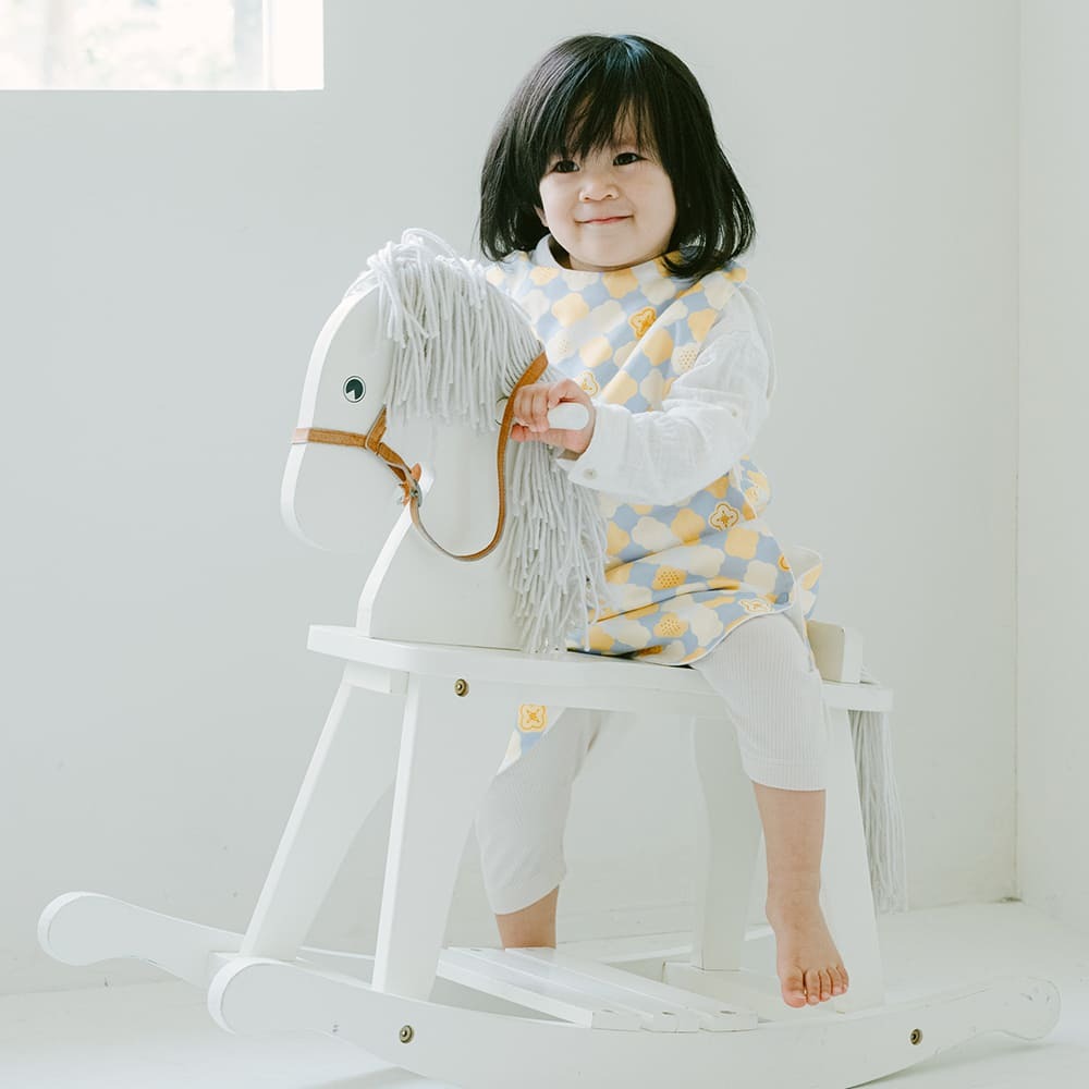 Baby Envelope Blanket - Shoulder Buttoned/Begonia Glass Pattern No.2/Delightful Yellow