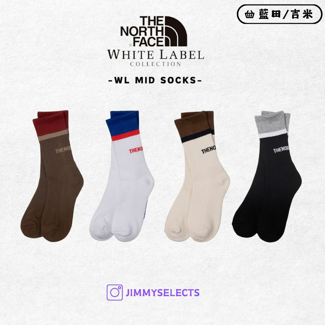 【代購】THE NORTH FACE 北臉 白標 WL MID SOCKS 雙色 中筒襪子 襪子 NY4MQ50