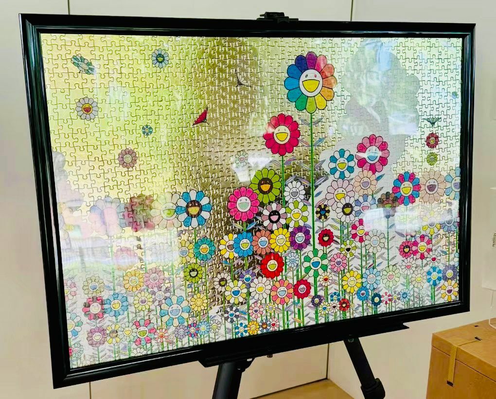 Murakami Mononoke Kyoto Jigsaw Puzzle 1000 Pieces-Summer Flower Field under a Golden Sky