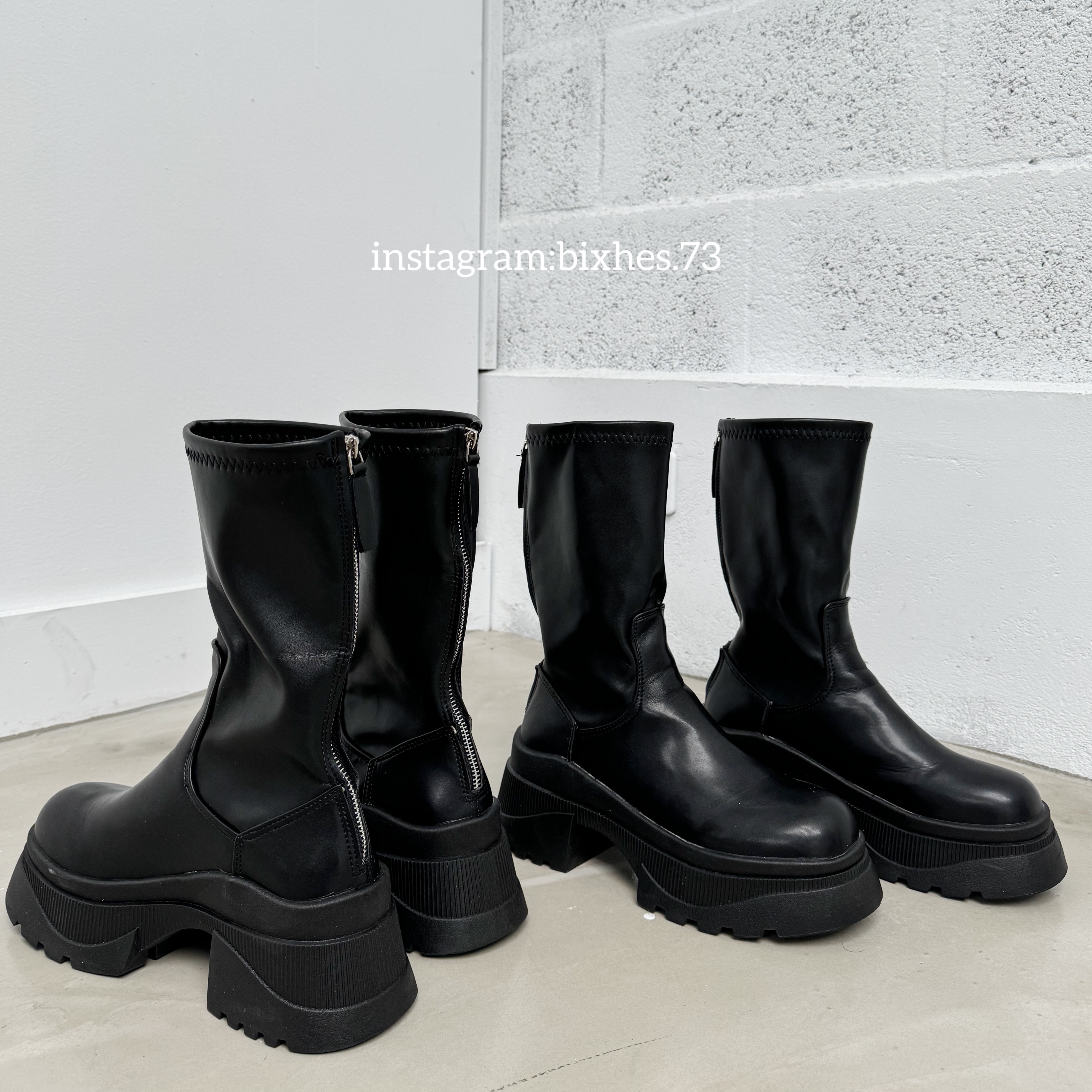 歐美厚底中筒靴(N00015)