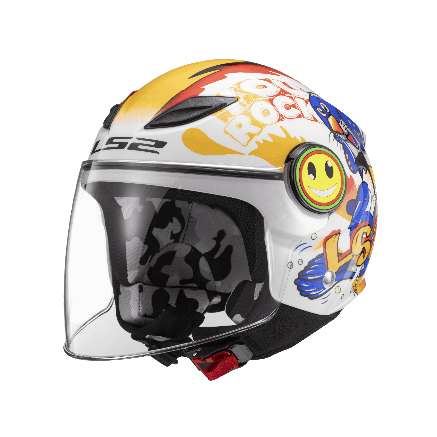 LS2 OF602 FUNNY 海豹 亮白藍 彩繪 童帽 3/4罩帽