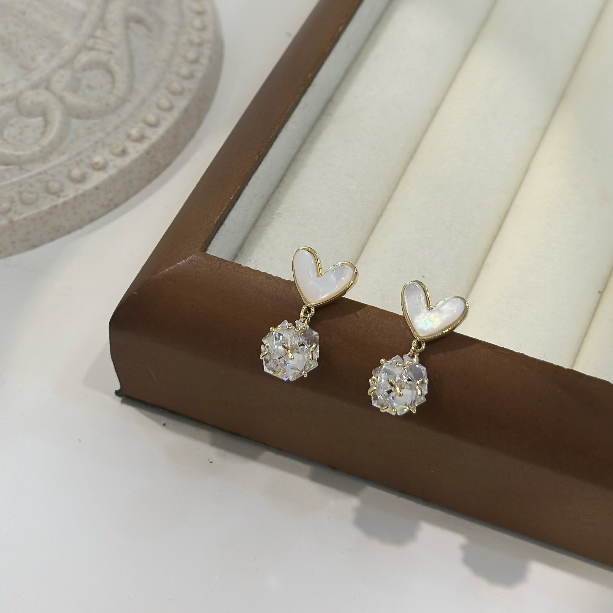 F09貝殼愛心鑽球垂吊