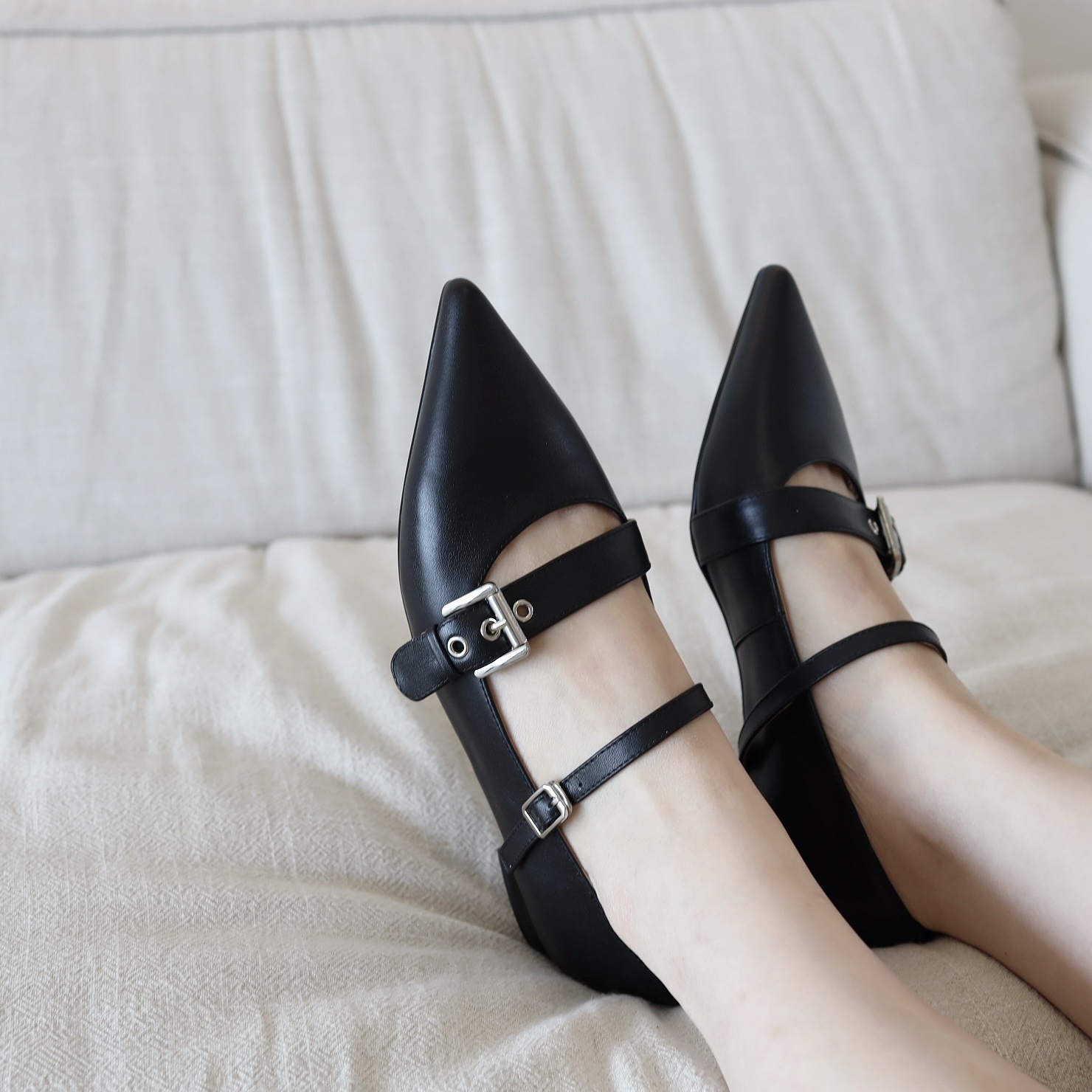 [訂製] SS2189 Flynn Buckle Leather Flats