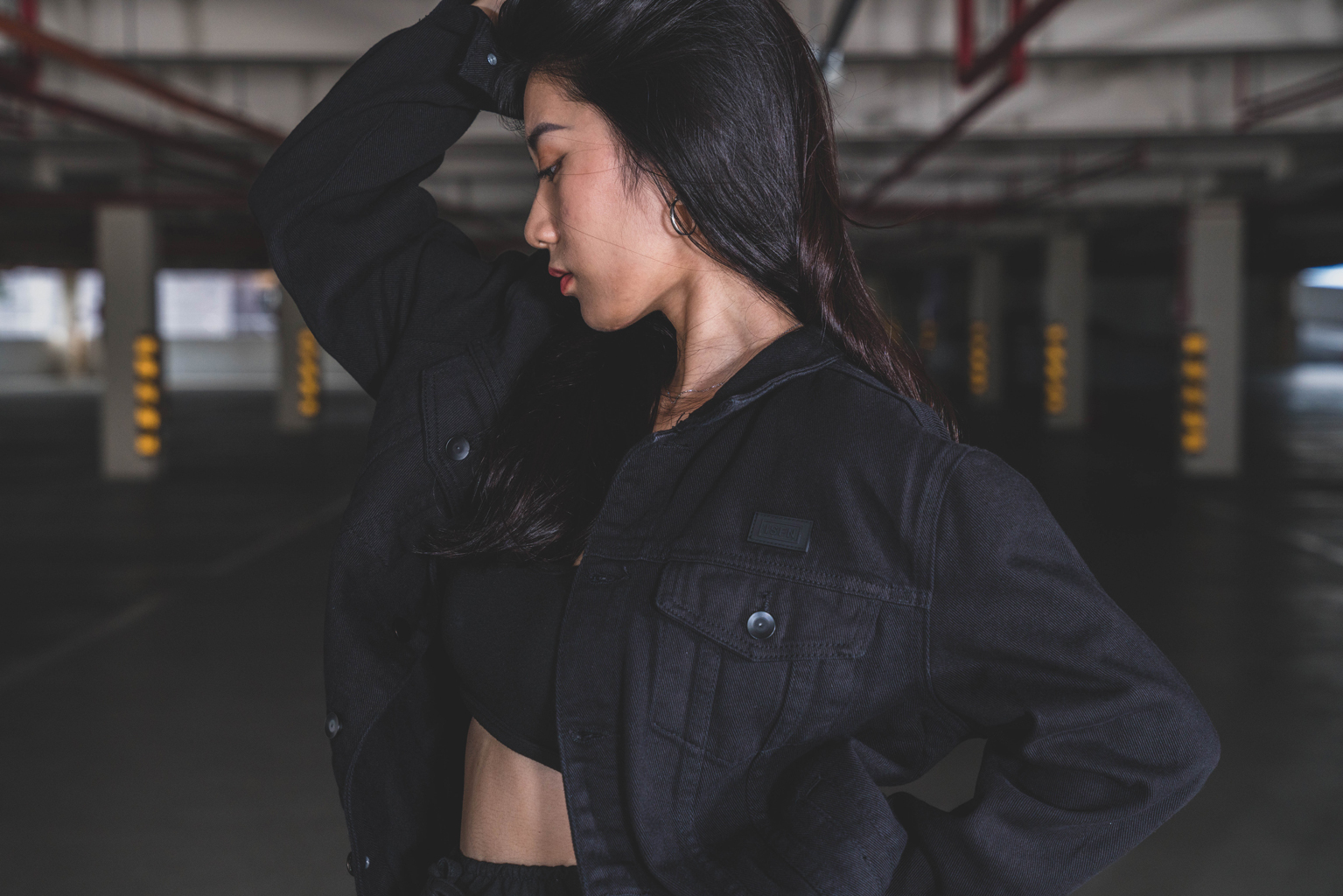 ISFN | Denim jacket Black 牛仔外套