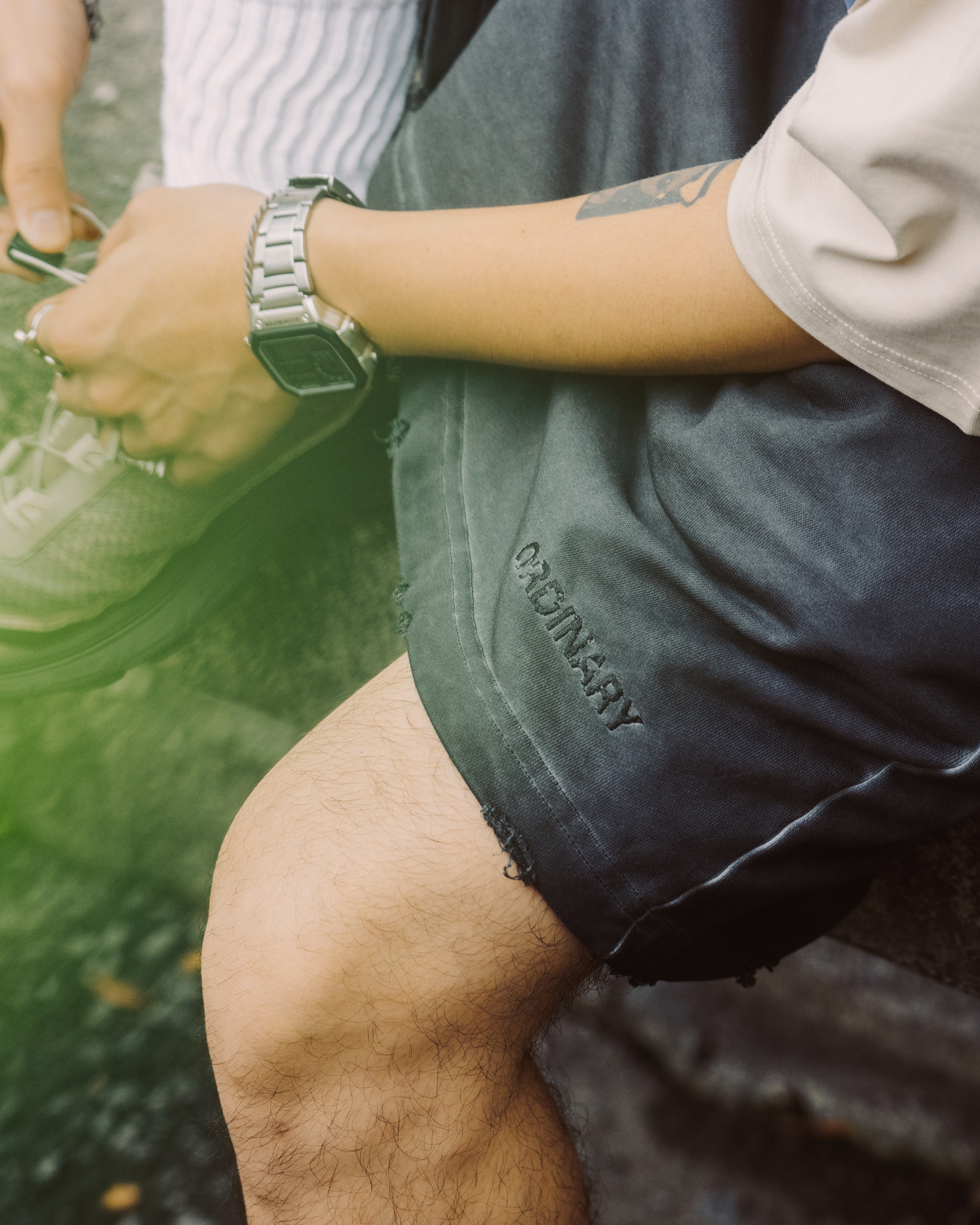 Ordinary 破壞刺繡短褲