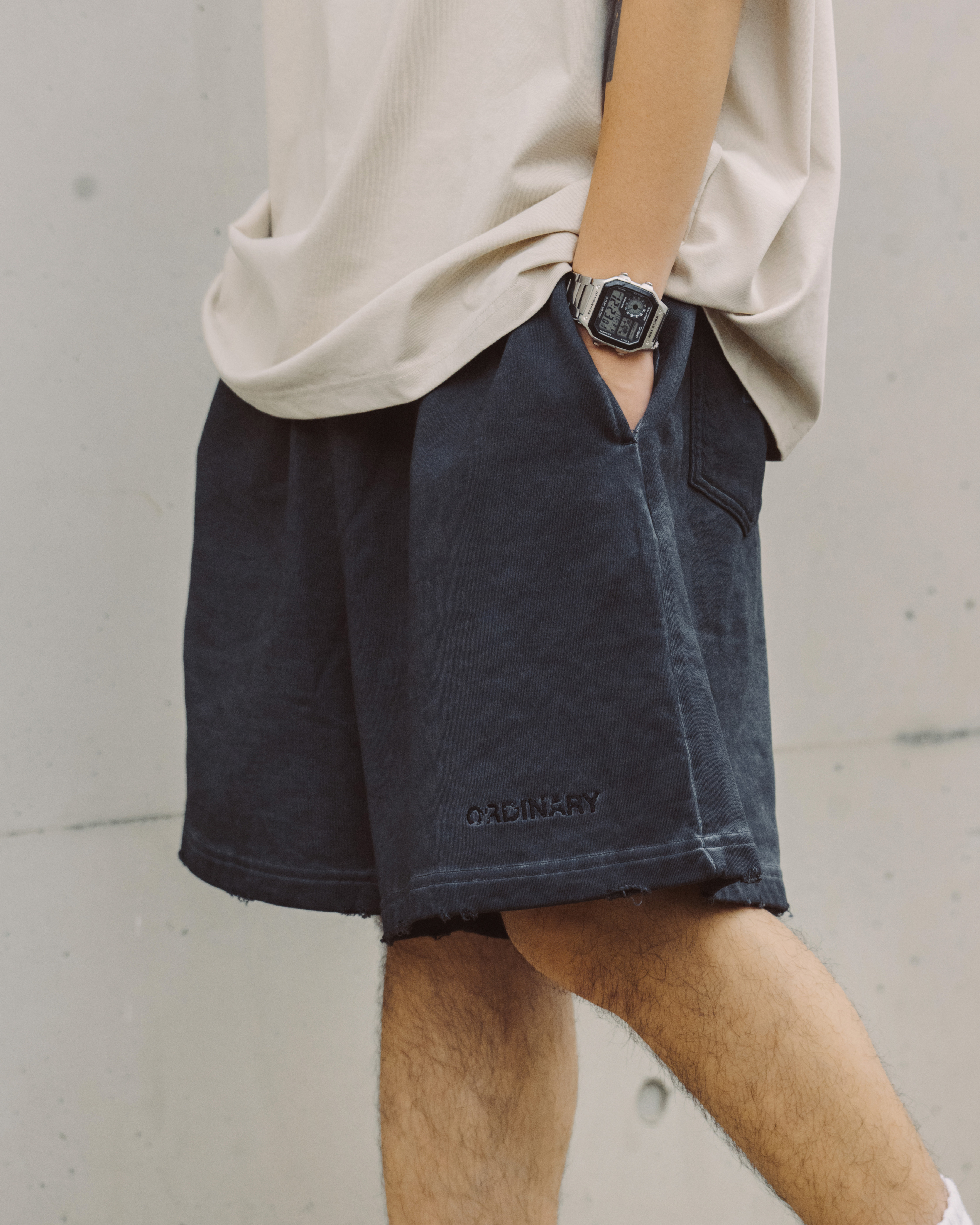 Ordinary 破壞刺繡短褲