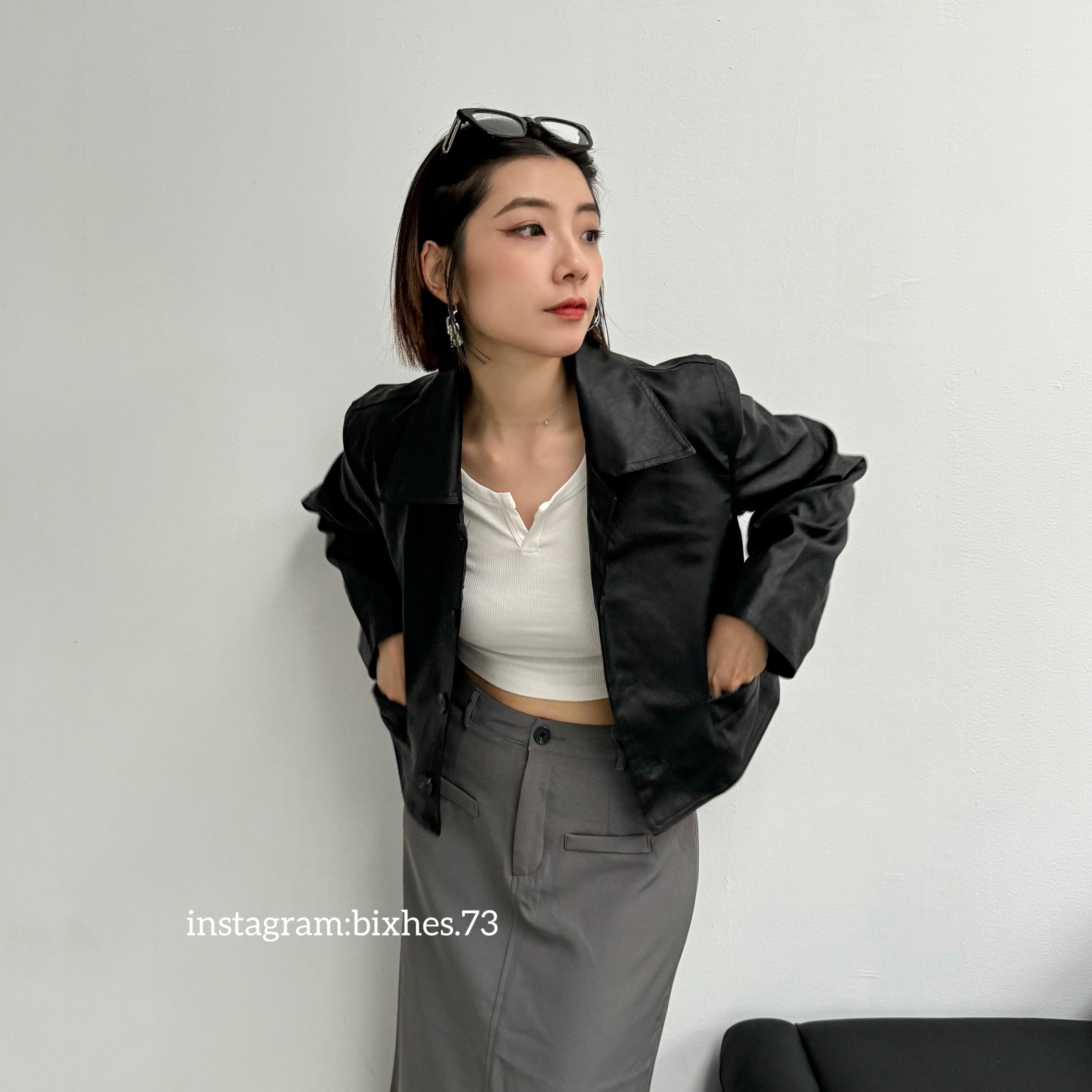 質感霧面短款皮外套(F00041)