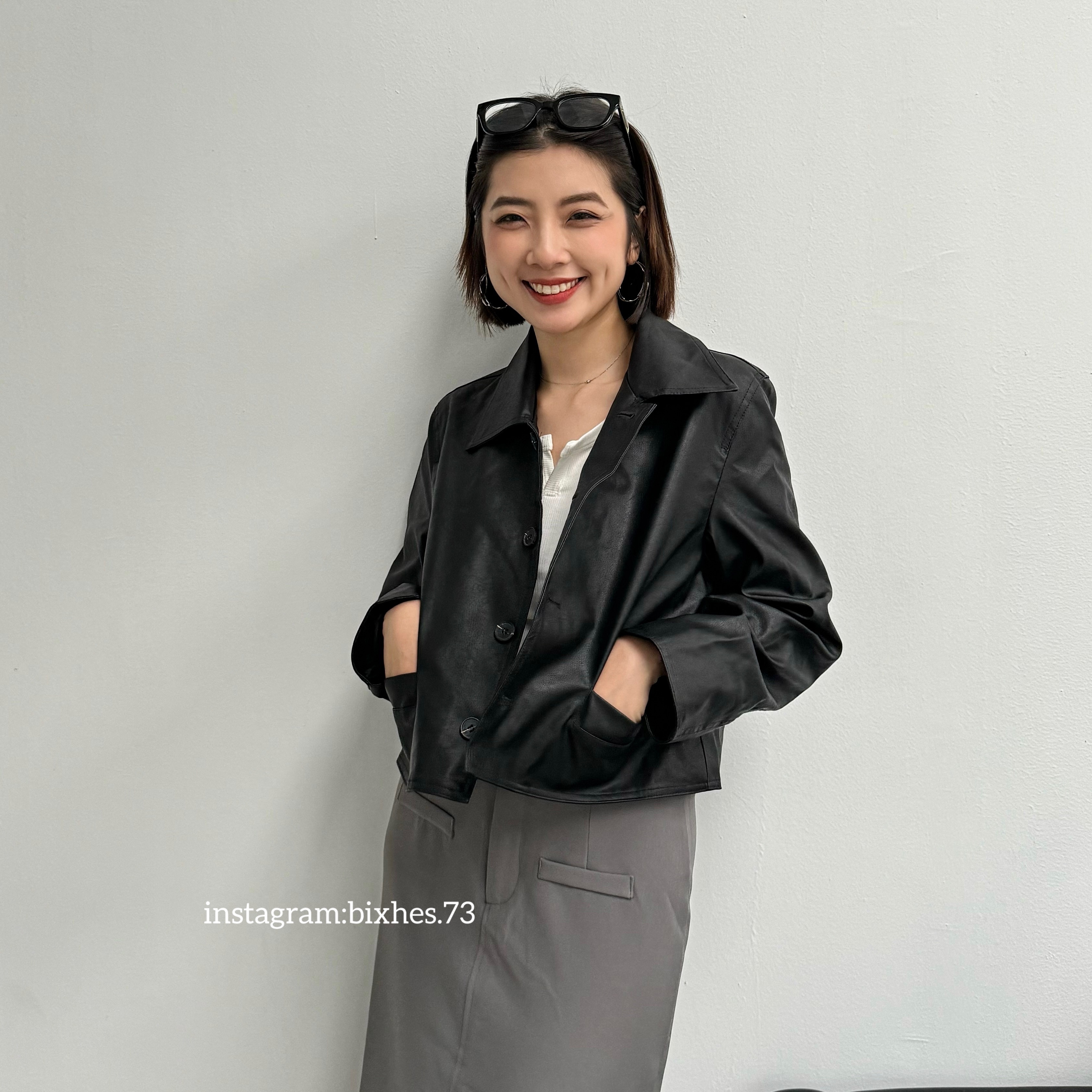 質感霧面短款皮外套(F00041)