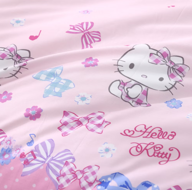 HELLO KITTY床包兩用被組 | 精梳棉 | 繽紛蝴蝶結 繽紛款 粉