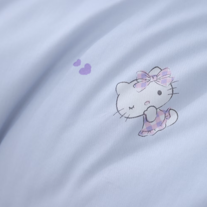 HELLO KITTY床包兩用被組 | 精梳棉 | 繽紛蝴蝶結 蝴蝶結款 藍