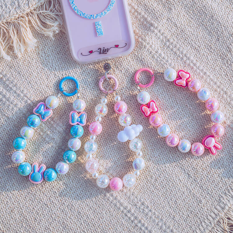 誰拿誰可愛繽紛系列 (共3款) 串珠手腕繩 短掛繩  串珠掛繩 包包掛飾