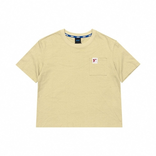 NCAA 短T 哈佛大學 卡其 短版 口袋 短袖 上衣 女 7222500331