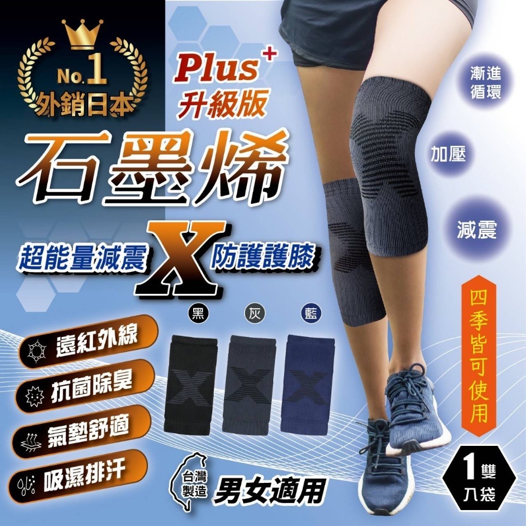 全新升級PLUS+石墨烯超能量減震X防護護膝