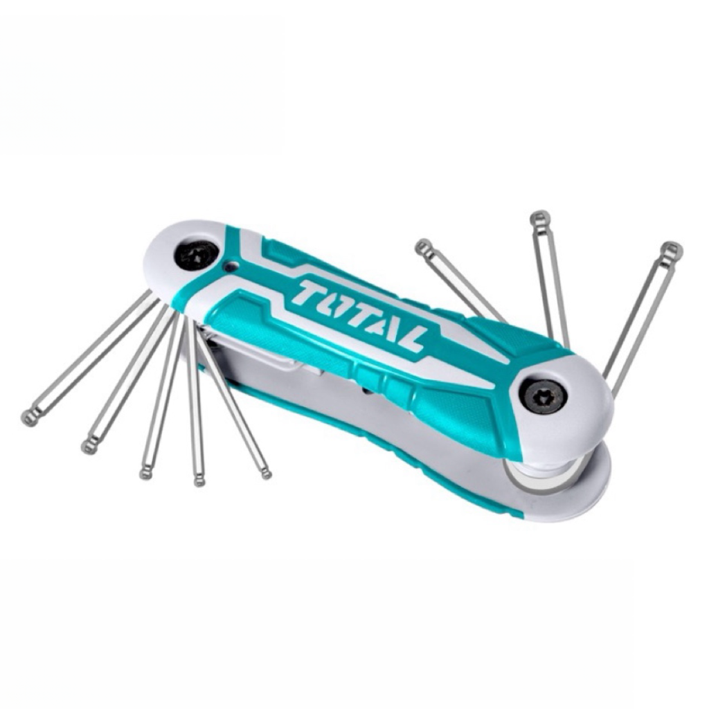 TOTAL 摺疊球型板手組 8PCS 六角板手組 全段CR-V材質