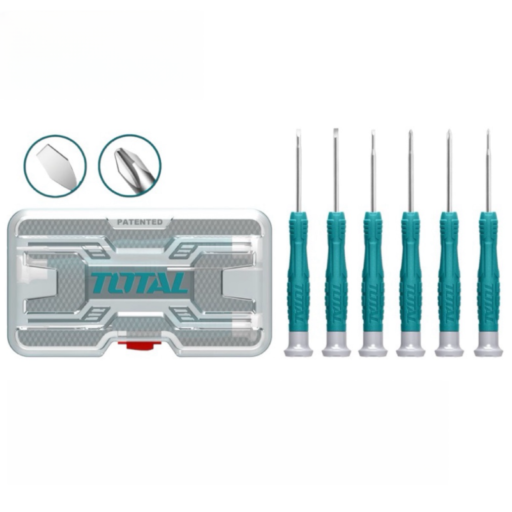 TOTAL 精密螺絲起子組套裝 6PCS(THT250PS0601) 迷你螺絲起子