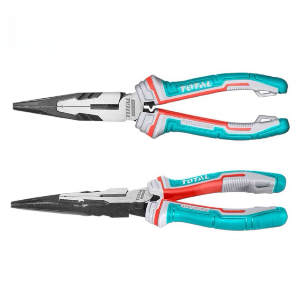 TOTAL 8吋雙色省力尖嘴鉗(THT220806S) 老虎鉗 鋼絲鉗 電工鉗