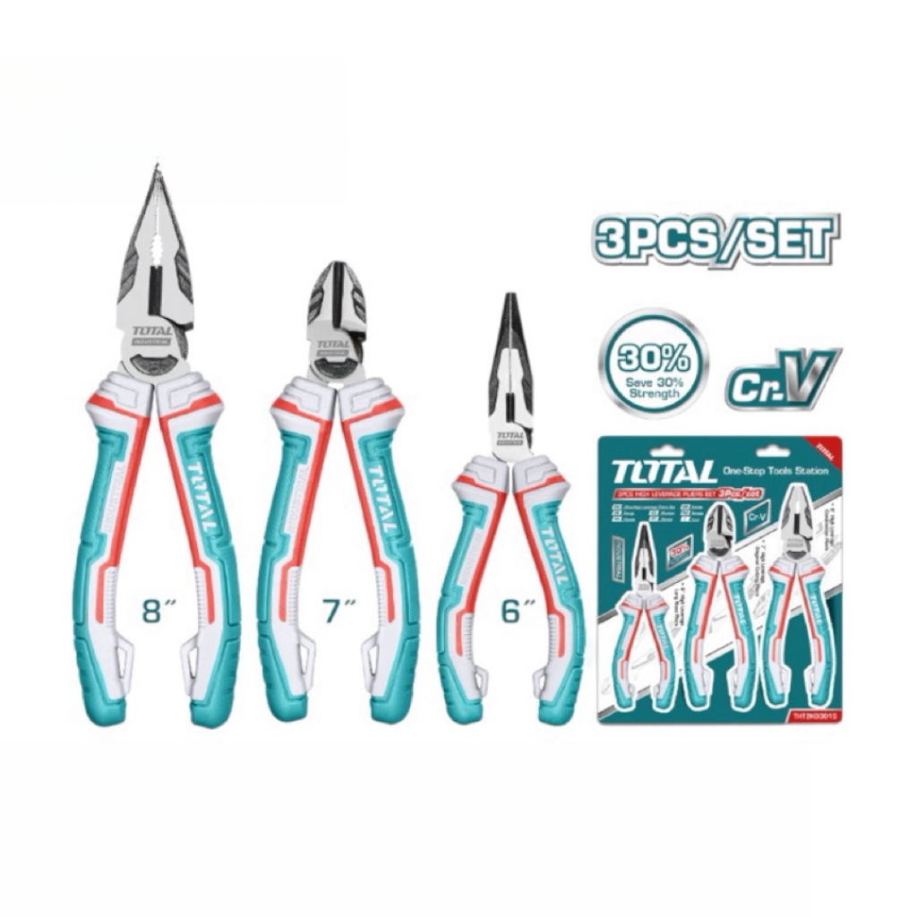 TOTAL 雙色省力鉗 3PCS (THT2K0301S)